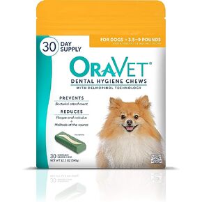OraVet Dental Chews for Dogs, Oral Care and Hygiene Chews (Extra Small Dogs, 3.5-9 lbs.) Yellow Pouch, 30 Count in Saudi Arabia