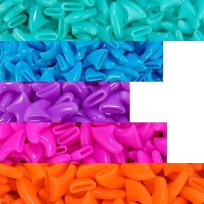 100 pcs Cat Nail Caps | Cat Claw Covers | with Adhesives and Applicators (XS, 5X Blue Glitter Shades) in Kuwait