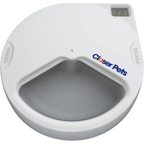 جهاز تغذية الحيوانات الاليفة الاوتوماتيكي C300 من كلوزر بتس | وعاء للقطط او الكلاب الصغيرة مع مؤقت رقمي | لاغذية الحيوانات الاليفة الرطبة او الجافة، 3 وجبات دوارة، حتى 330 غرام في كل منها (كات ميت in Kuwait