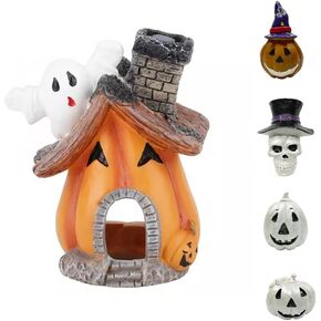 Cartoon Pumpkin House Set, 5 in 1 Resin Aquarium Decoration Simulated Ornament Hiding for Fish Shrimp in Kuwait