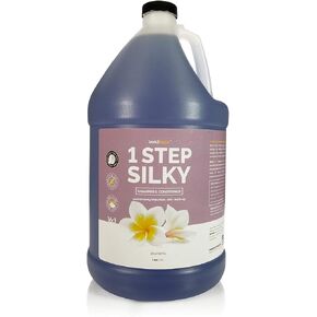 Bark 2 Basics One Step Silky Dog Shampoo and Conditioner, 1 Gallon - All-Natural Ingredients, 2 in 1 Formula, 16 to 1 Concentration, Detangles and Strengthens, Professional Grade in Kuwait