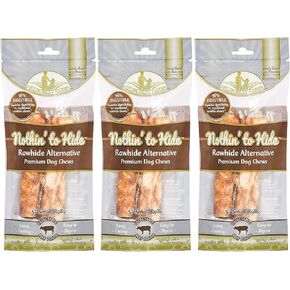 Fieldcrest Farms Nothing to Hide Natural Rawhide Alternative 5'' Rolls for Dogs - 3 Pack (6 Chews) Premium Grade Easily Digestible Chews (Chicken)