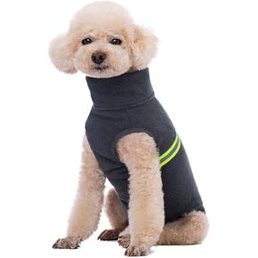 Fleece Vest Dog Sweater with D-Ring Leash- Winter Small Dog Sweater Coat-Cold Weather Dog Clothes for Small Medium Dogs Boy/Girl(Grey,xs)