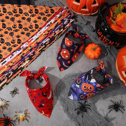 30 Pack Halloween Dog Bandanas Halloween Bandanas for Dogs Dog Scarf Pet Bandana Halloween Accessories for Large Dogs Medium Small Puppy Dog Halloween Festival Party Supply in Saudi Arabia
