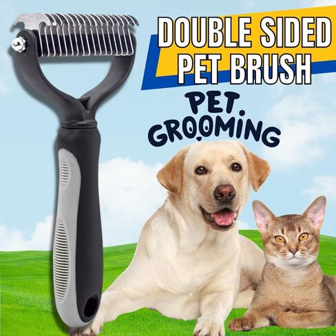 فرشاة العناية بالحيوانات الأليفة - مشط ذو وجهين لتساقط وإزالة الوبر من الطبقة السفلية للكلاب والقطط، فرشاة للعناية بالكلاب، فرشاة لتساقط الكلاب in Kuwait