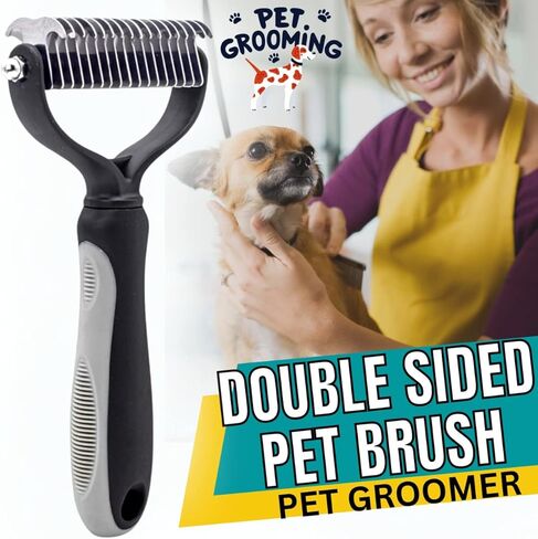فرشاة العناية بالحيوانات الأليفة - مشط ذو وجهين لتساقط وإزالة الوبر من الطبقة السفلية للكلاب والقطط، فرشاة للعناية بالكلاب، فرشاة لتساقط الكلاب in Kuwait