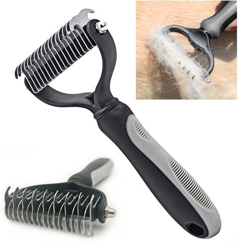 فرشاة العناية بالحيوانات الأليفة - مشط ذو وجهين لتساقط وإزالة الوبر من الطبقة السفلية للكلاب والقطط، فرشاة للعناية بالكلاب، فرشاة لتساقط الكلاب in Kuwait