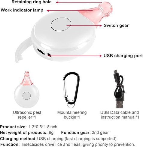 طارد للقراد والبراغيث والقراد والبراغيث من يوزريو، يعمل بالموجات فوق الصوتية ويصدر ترددات عالية ويحمي حيوانك الأليف بدون مواد كيميائية ضارة او مبيدات حشرية in Kuwait
