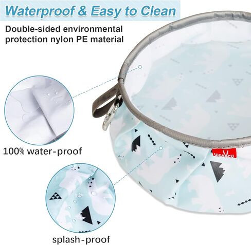 Wakytu Collapsible Dog Bowls, Portable Dog Water Bag with Funnel Design, Large Capacity Cute Pet Bowl for Dogs Cats, Lightweight Foldable Pets Water Bowls for Walking Camping Hiking Travel in Kuwait