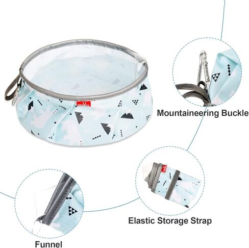 Wakytu Collapsible Dog Bowls, Portable Dog Water Bag with Funnel Design, Large Capacity Cute Pet Bowl for Dogs Cats, Lightweight Foldable Pets Water Bowls for Walking Camping Hiking Travel in Kuwait