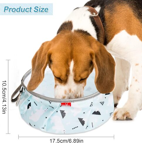 Wakytu Collapsible Dog Bowls, Portable Dog Water Bag with Funnel Design, Large Capacity Cute Pet Bowl for Dogs Cats, Lightweight Foldable Pets Water Bowls for Walking Camping Hiking Travel in Kuwait