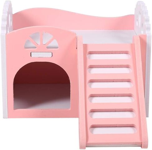 logozoe Hideout House, Hamster House, Wood Plastic Pet Hamster Rat Pet House, for Small Animal Habitat(Pink) in Saudi Arabia