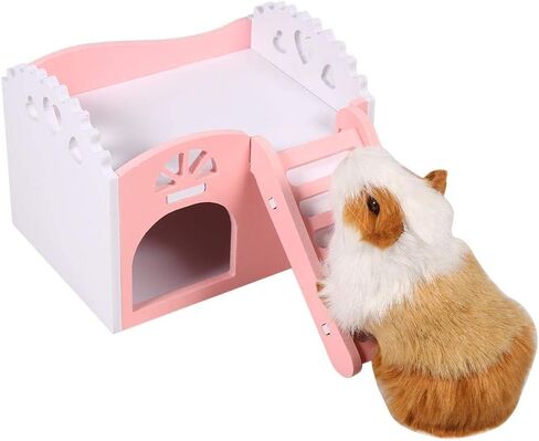 logozoe Hideout House, Hamster House, Wood Plastic Pet Hamster Rat Pet House, for Small Animal Habitat(Pink) in Saudi Arabia