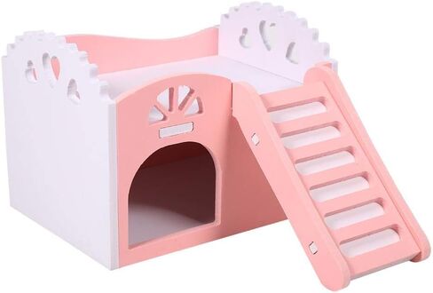 logozoe Hideout House, Hamster House, Wood Plastic Pet Hamster Rat Pet House, for Small Animal Habitat(Pink) in Saudi Arabia
