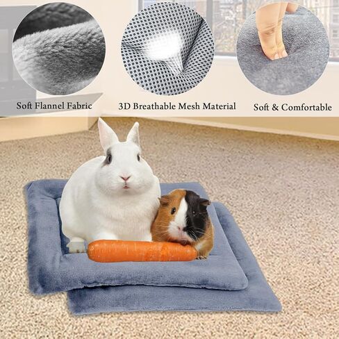 عبوة من قطعتين من وسادة سرير خنزير غينيا الفخمة من REEZEIVI، مرتبة سرير حيوانات صغيرة ناعمة قابلة للغسل، سرير هامستر أرنب شبكي هوائي قابل للتنفس، سرير خنزير غينيا الصغير سهل التنظيف وسريع الجفاف in Kuwait