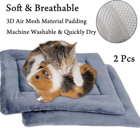 عبوة من قطعتين من وسادة سرير خنزير غينيا الفخمة من REEZEIVI، مرتبة سرير حيوانات صغيرة ناعمة قابلة للغسل، سرير هامستر أرنب شبكي هوائي قابل للتنفس، سرير خنزير غينيا الصغير سهل التنظيف وسريع الجفاف in Kuwait