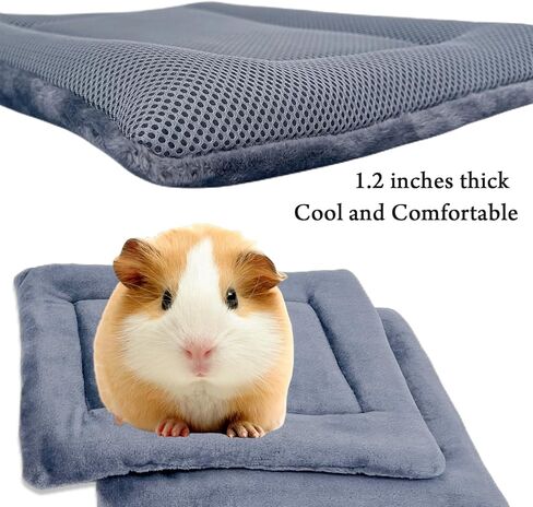 عبوة من قطعتين من وسادة سرير خنزير غينيا الفخمة من REEZEIVI، مرتبة سرير حيوانات صغيرة ناعمة قابلة للغسل، سرير هامستر أرنب شبكي هوائي قابل للتنفس، سرير خنزير غينيا الصغير سهل التنظيف وسريع الجفاف in Kuwait