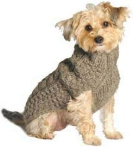 Chilly Do Grey Cable Knit Dog Sweater (Small) in Saudi Arabia