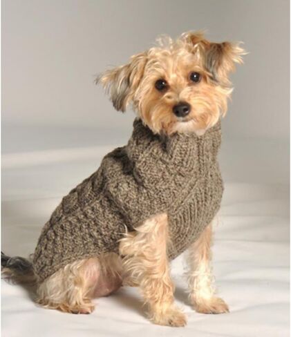 Chilly Do Grey Cable Knit Dog Sweater (Small) in Saudi Arabia