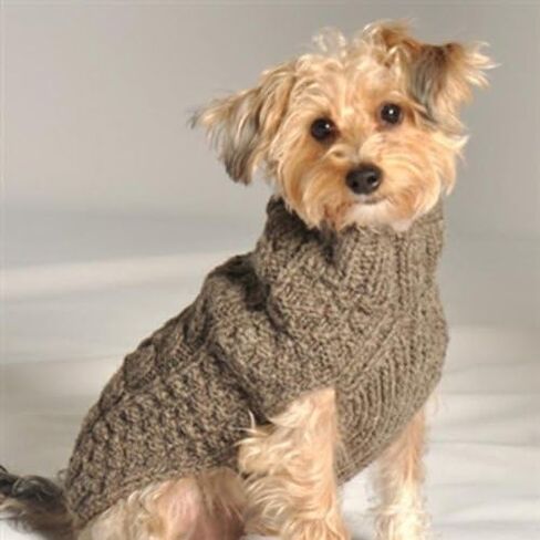 Chilly Do Grey Cable Knit Dog Sweater (Small) in Saudi Arabia