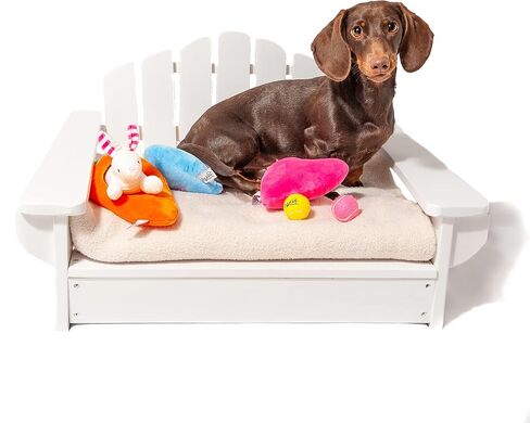 Midlee Dog White Adirondack Chair Bed (Large) in Saudi Arabia