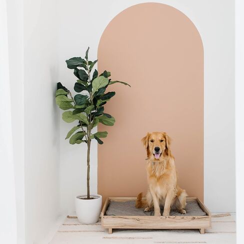 Signature Design by Ashley Piperton Modern Wooden Pet Bed, 36" W x 24" D x 8" H, Natural Beige in Saudi Arabia