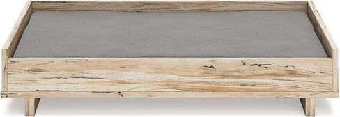 Signature Design by Ashley Piperton Modern Wooden Pet Bed, 36" W x 24" D x 8" H, Natural Beige in Saudi Arabia