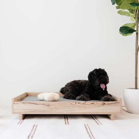 Signature Design by Ashley Piperton Modern Wooden Pet Bed, 36" W x 24" D x 8" H, Natural Beige in Saudi Arabia