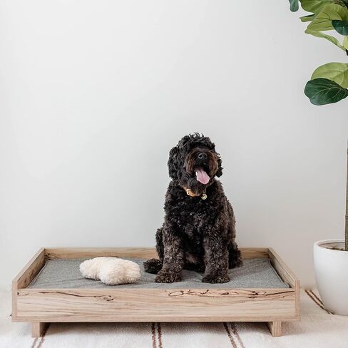 Signature Design by Ashley Piperton Modern Wooden Pet Bed, 36" W x 24" D x 8" H, Natural Beige in Saudi Arabia