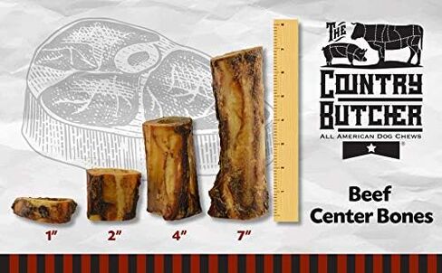 The Country Butcher 2 "عظام الكلاب من نخاع البقر للمضغ العدواني، علاج الكلاب من السلالات الصغيرة والمتوسطة، طبيعية، قوية، لعبة مضغ، مصنوعة في الولايات المتحدة الأمريكية، 6 قطع in Kuwait