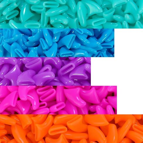 100 pcs Cat Nail Caps | Cat Claw Covers | with Adhesives and Applicators (XS, 5X Blue Glitter Shades) in Kuwait