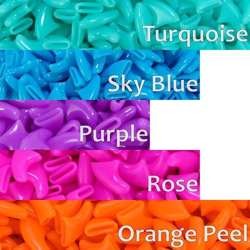 100 pcs Cat Nail Caps | Cat Claw Covers | with Adhesives and Applicators (XS, 5X Blue Glitter Shades) in Kuwait
