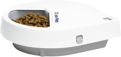 جهاز تغذية الحيوانات الاليفة الاوتوماتيكي C300 من كلوزر بتس | وعاء للقطط او الكلاب الصغيرة مع مؤقت رقمي | لاغذية الحيوانات الاليفة الرطبة او الجافة، 3 وجبات دوارة، حتى 330 غرام في كل منها (كات ميت in Kuwait