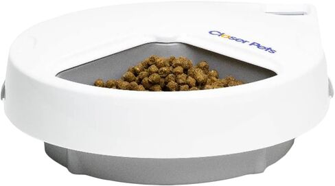 جهاز تغذية الحيوانات الاليفة الاوتوماتيكي C300 من كلوزر بتس | وعاء للقطط او الكلاب الصغيرة مع مؤقت رقمي | لاغذية الحيوانات الاليفة الرطبة او الجافة، 3 وجبات دوارة، حتى 330 غرام في كل منها (كات ميت in Kuwait