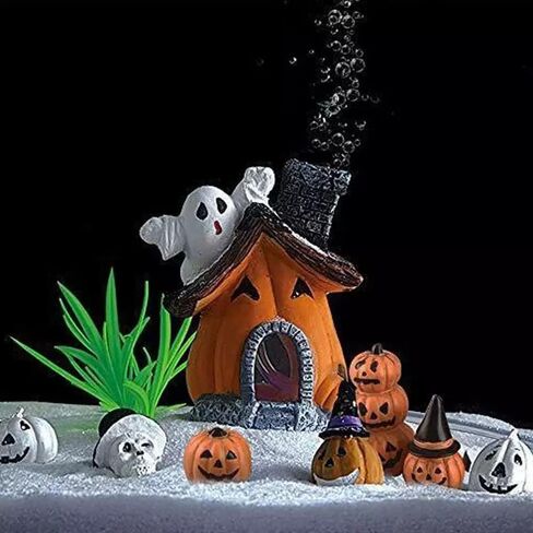 Cartoon Pumpkin House Set, 5 in 1 Resin Aquarium Decoration Simulated Ornament Hiding for Fish Shrimp in Saudi Arabia
