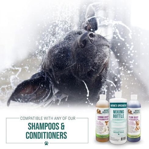 Nature's Specialties Mixing Bottle and Dog Shampoo Conditioner Concentrate Bundle, Easy to Read Measurements Mixing Bottle 32 oz, EZ Out Deshedding Dog Shampoo Conditioner Concentrate 16 oz in Saudi Arabia