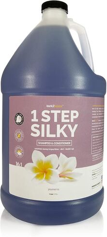 Bark 2 Basics One Step Silky Dog Shampoo and Conditioner, 1 Gallon - All-Natural Ingredients, 2 in 1 Formula, 16 to 1 Concentration, Detangles and Strengthens, Professional Grade in Saudi Arabia