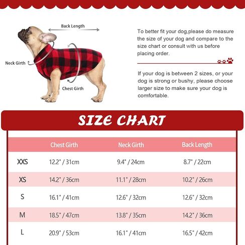 Kuoser Stretch Dog Fleece Vest, Soft Classic Plaid Basic Dog Sweater for Small Dogs & Cats, Warm Dogs Shirt Pullover Dog Coat Jacket Winter Dog Clothes for Teddy Chihuahua Yorkshire with Leash Hole in Kuwait
