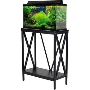 10 Gallon Metal/Wood, Aquarium Stand 20.8" L x 12" W, Black