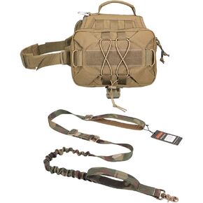 Tactical Bungee Dog Leash Adjustable Dog Pack Hound Dog Saddle Bag Backpack with Handle in Saudi Arabia