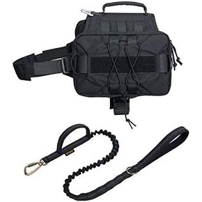 ReflectiveTactical Bungee Dog Leash Space Aluminum Hook Clips Adjustable Dog Pack Hound Dog Saddle Bag Backpack with Handle in Saudi Arabia