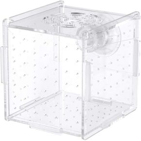 Aquarium Fish Breeding Box - Transparent Acrylic Fish Tank Hatchery Hanging Incubator for Shrimp Clownfish (Hook 151516cm)