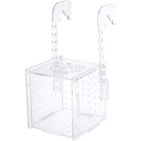 Aquarium Fish Breeding Box - Transparent Acrylic Fish Tank Hatchery Hanging Incubator for Shrimp Clownfish (Hook 151516cm)
