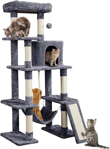 Yaheetech 63in Sturdy Large Cat Tree for Indoor Heavy Cats, Tall Tower in Saudi Arabia