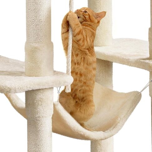 Yaheetech Cat Tree Cat Tower, 63in Multi-Level Cat Tree for Indoor Cats, Tall Cat Tree w/Sisal-Covered Scratching Posts & Condo, Cat Furniture Activity Center for Cats Kitten, Green in Saudi Arabia
