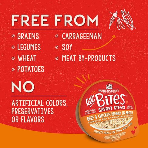 Stella & Chewy's Lil Bites Savory Stews for Small Breeds Beef & Chicken Dinner in Broth, 2.7 oz. Cups (Pack of 12) in Saudi Arabia