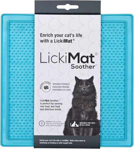 LickiMat Classic Playdate, Cat Slow Feeder Lick Mat, Boredom anxiety reducer; Perfect for Food, Treats, Yogurt, or Peanut Butter. Fun Alternative to a Slow Feed Cat Bowl or Dish, Green in Kuwait