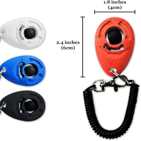 SunGrow Dog Clickers with Black Wrist Bands, 2.4x1.8 Inches, Colorful, Effective Training Tools for Puppy or Cat, Humanized Scientific Professional Design, Perfect Size and Sound, 4 Pack in Kuwait