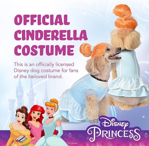 زي ديزني للحيوانات الأليفة للهالوين أميرة ديزني سندريلا - كبير جدًا | أزياء ديزني أميرات الهالوين للكلاب، زي ديزني للكلاب الهالوين مرخص رسميًا in Kuwait