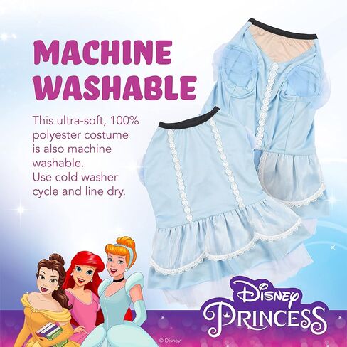 زي ديزني للحيوانات الأليفة للهالوين أميرة ديزني سندريلا - كبير جدًا | أزياء ديزني أميرات الهالوين للكلاب، زي ديزني للكلاب الهالوين مرخص رسميًا in Kuwait